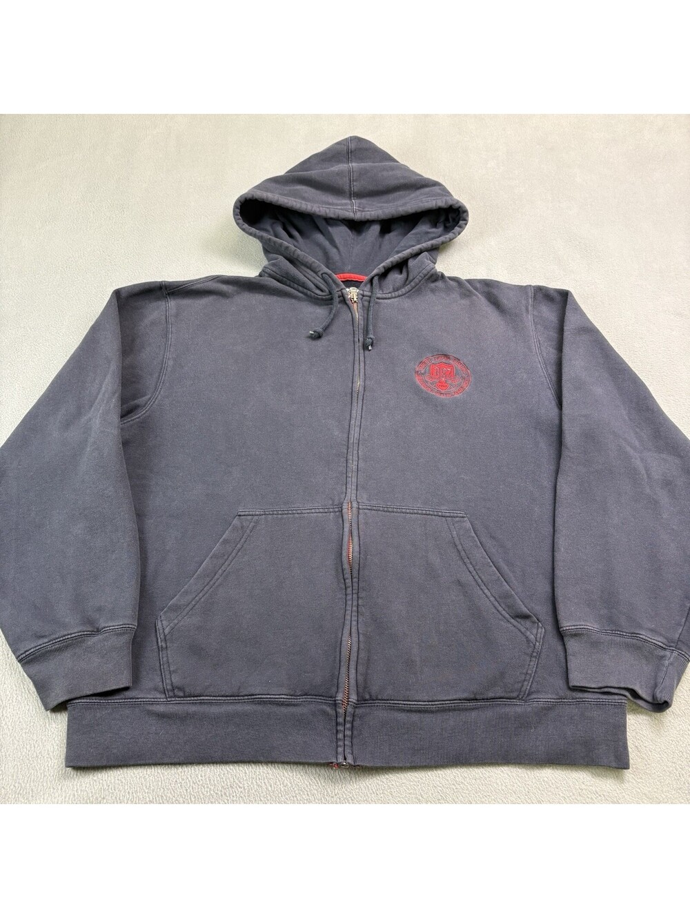 Vintage Aeropostale Zip Up Hoodie Size Large Navy Blue Faded